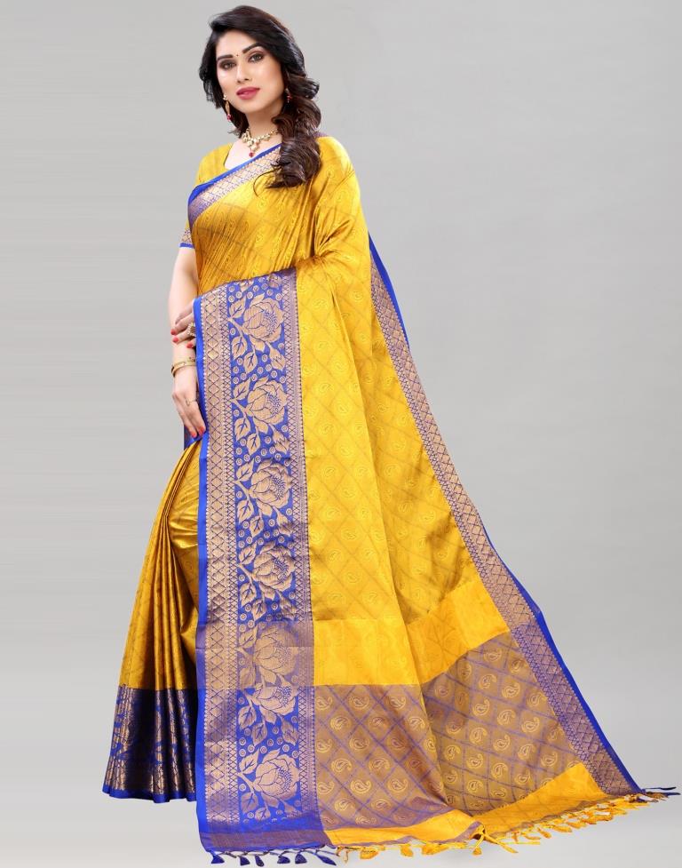 Fab Yellow Silk Saree