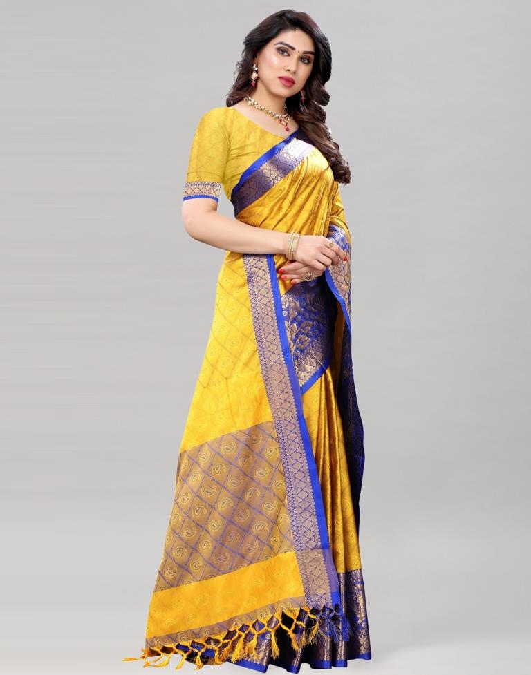 Fab Yellow Silk Saree