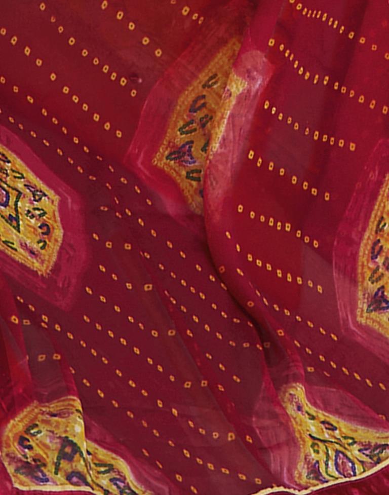 Exquisite Red Bandhani Saree