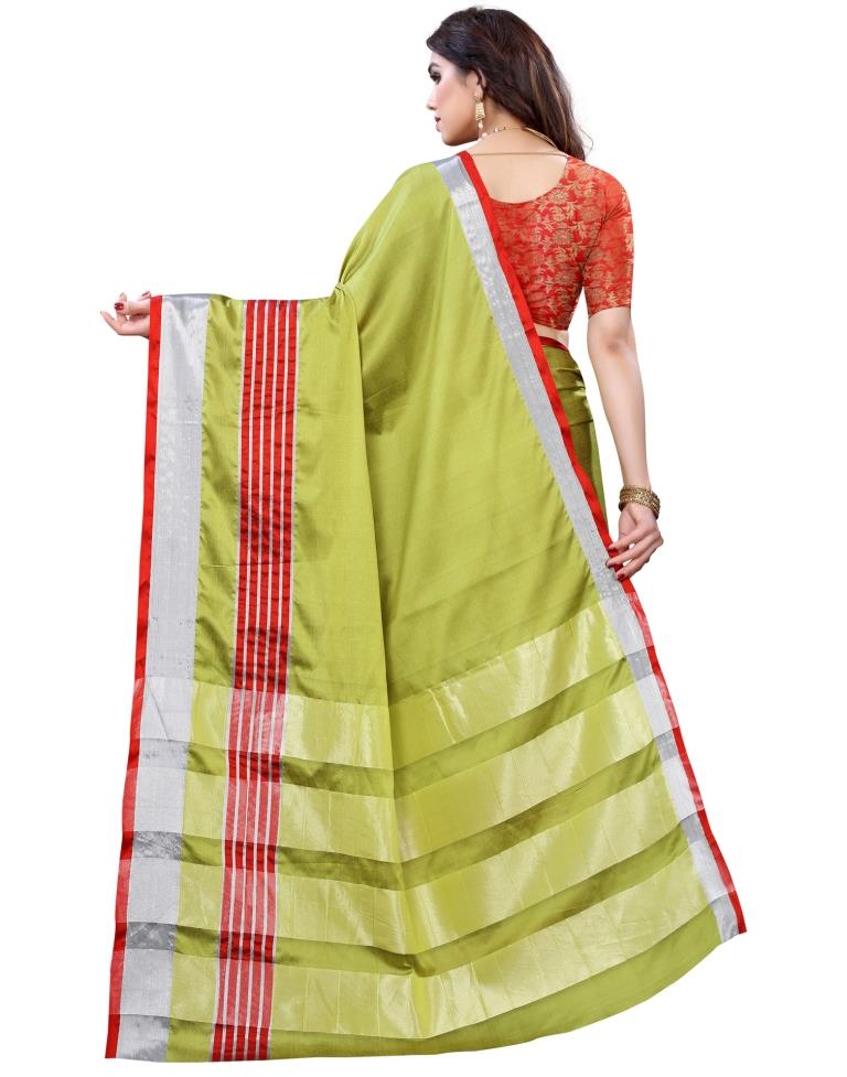 Green Hand Woven Silk Saree