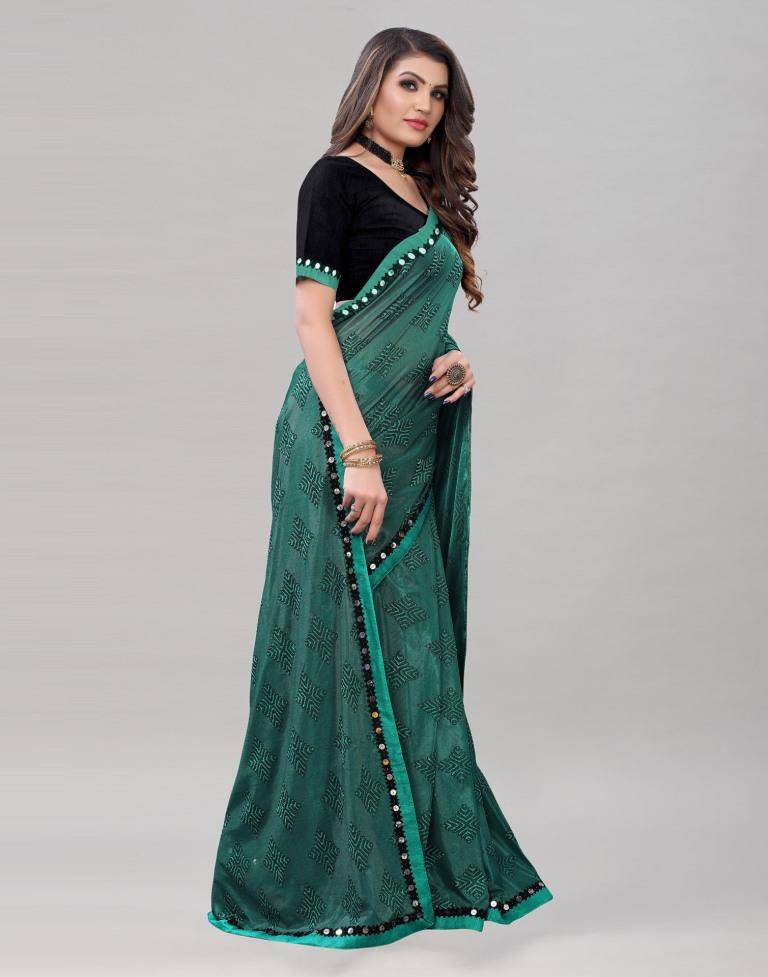 Beautiful Rama Lycra Saree