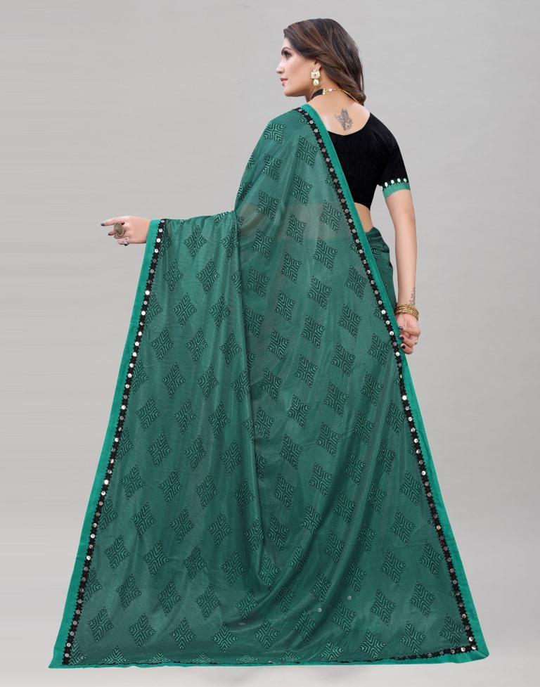 Beautiful Rama Lycra Saree