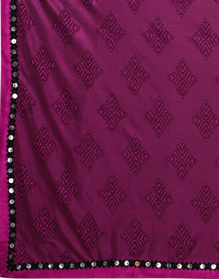 Bedazzling Magenta Lycra Saree