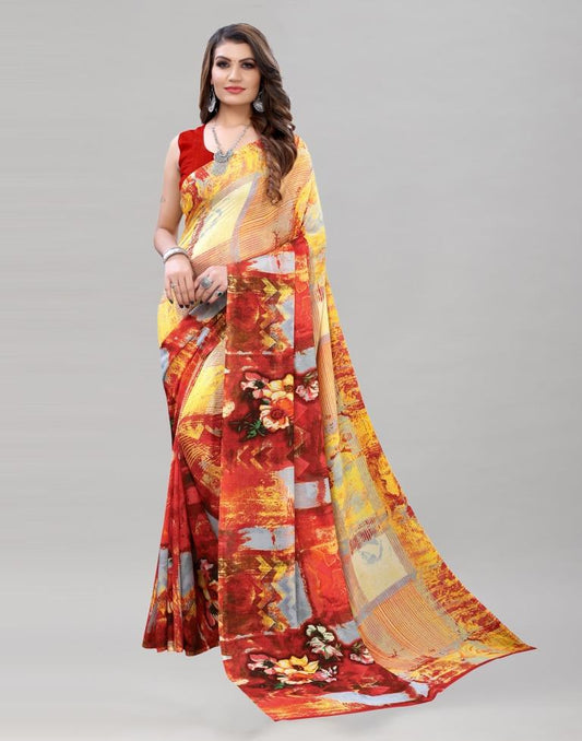 Fantastic Multied Printed Saree