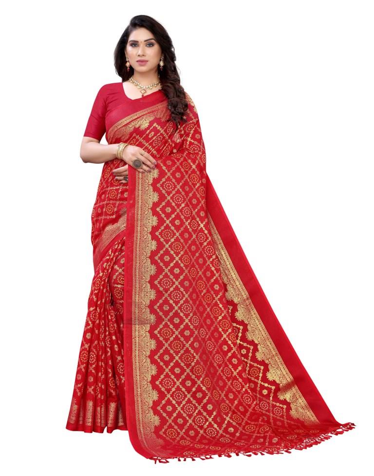 Appealing Maroon Cotton Printed Saree