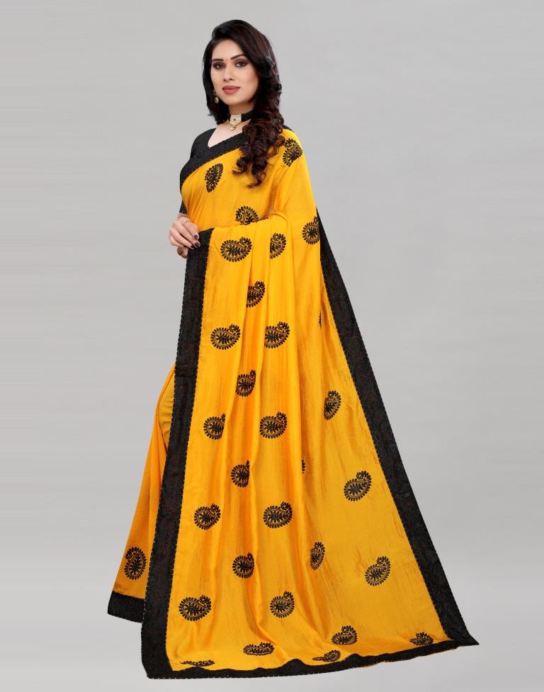 Affluent Turmeric Yellow Silk Saree