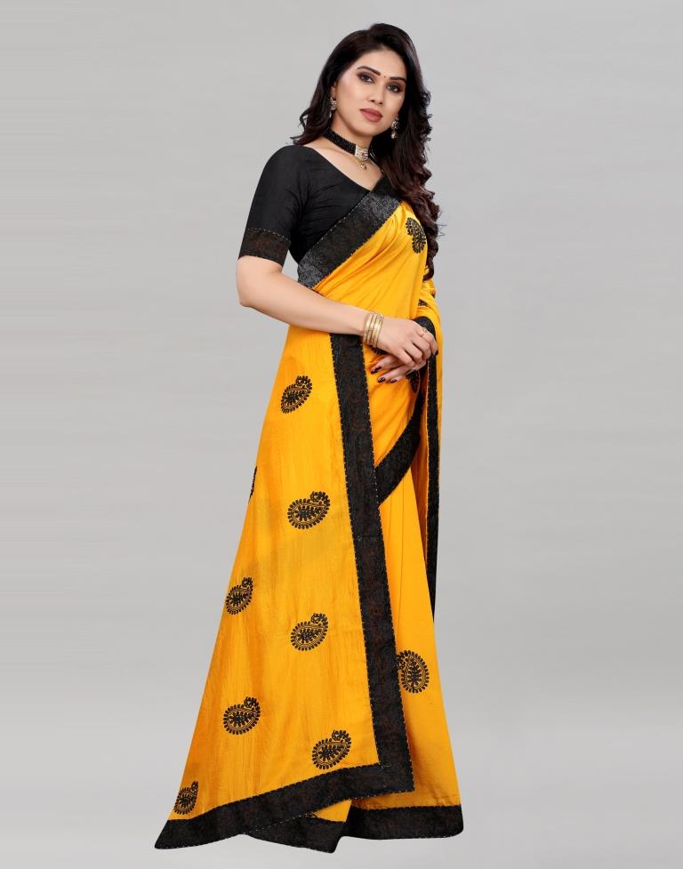 Affluent Turmeric Yellow Silk Saree