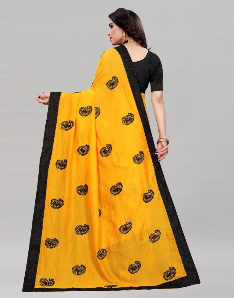 Affluent Turmeric Yellow Silk Saree