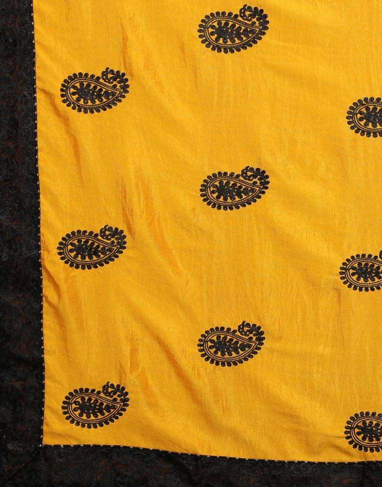 Affluent Turmeric Yellow Silk Saree