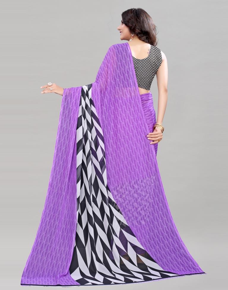 Beautiful Purple Printed Saree