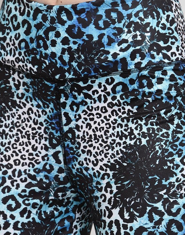 Black Coloured Printed Lycra Sportswear