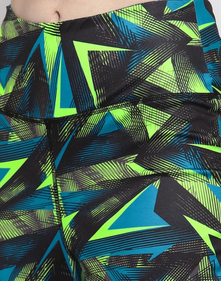 Black Coloured Printed Lycra Sportswear