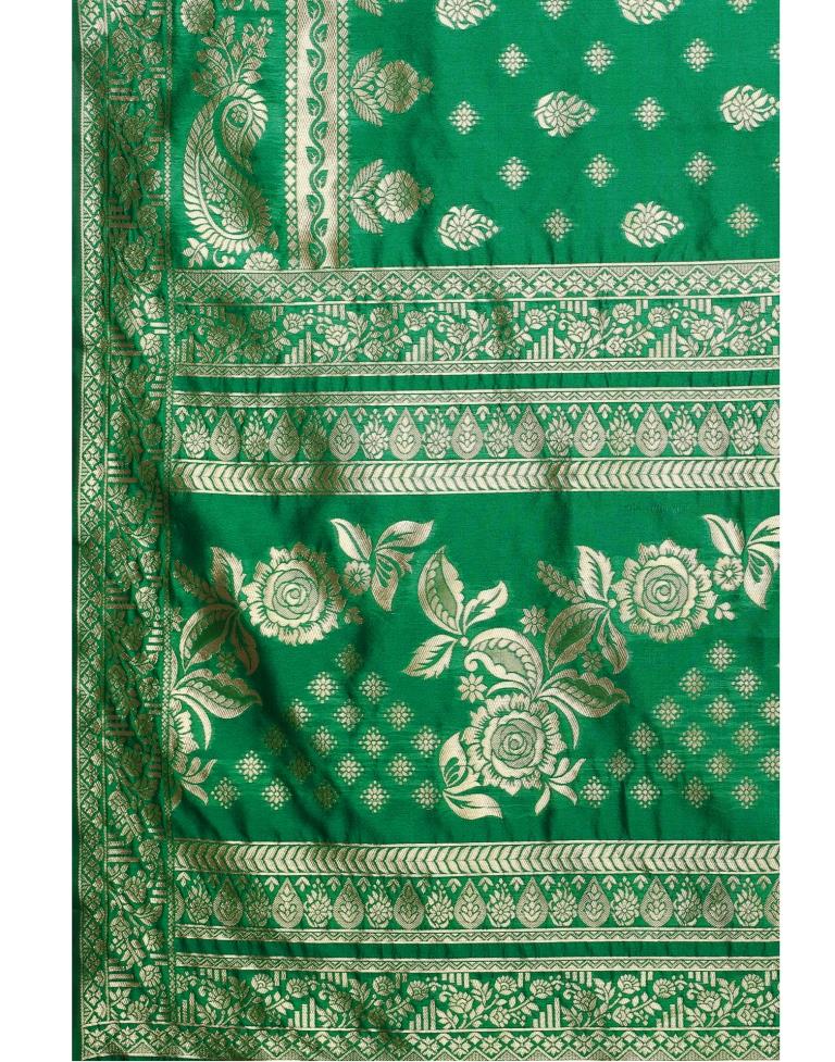 Beautiful Green Banarasi Saree