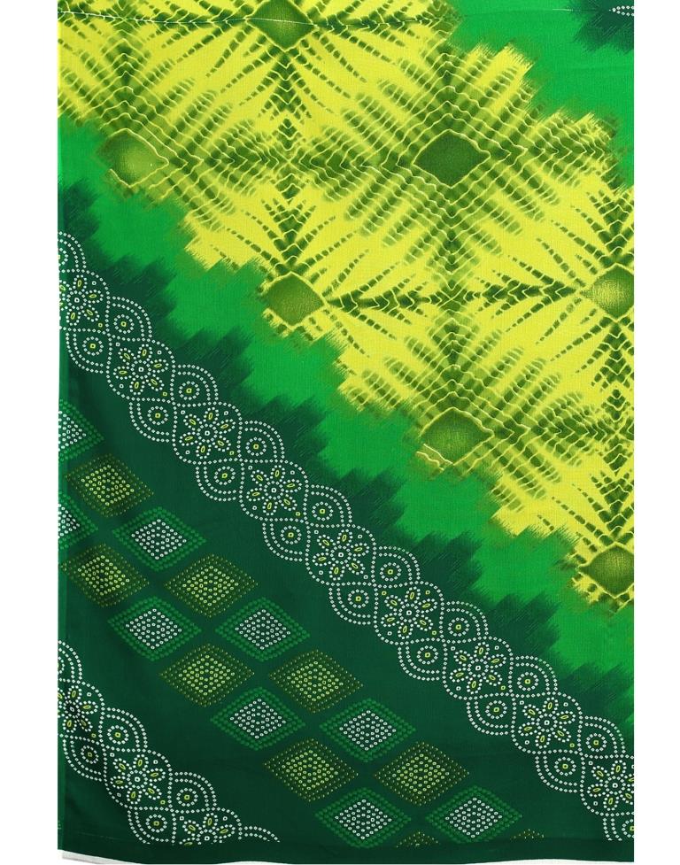 Green Bandhani Printed Saree