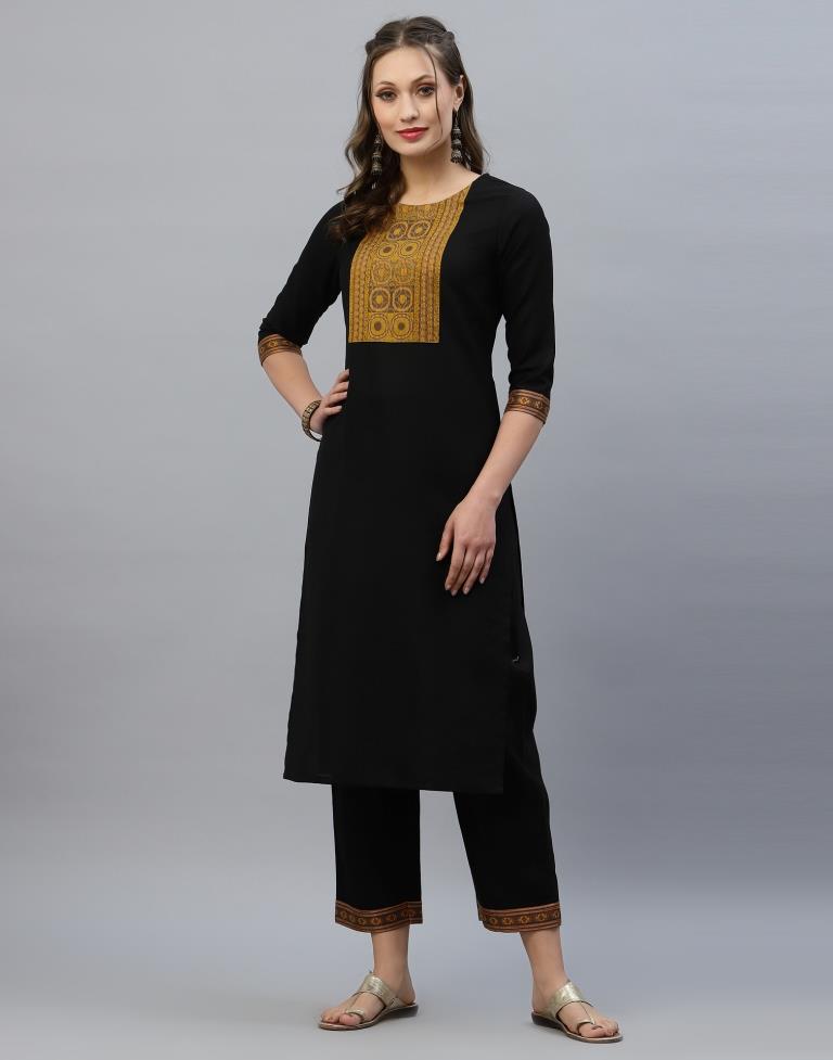 Black Kurti With Pant And Dupatta