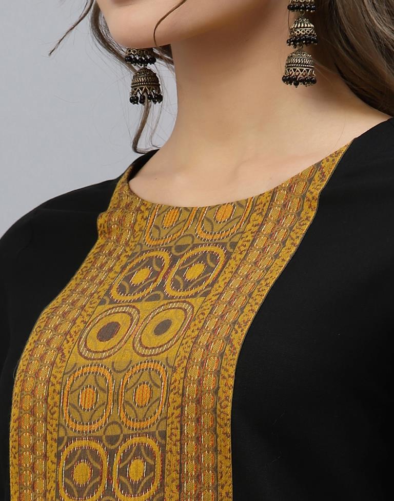 Black Kurti With Pant And Dupatta