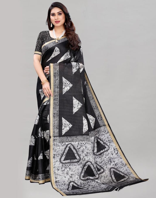 Black Khadi Silk Saree