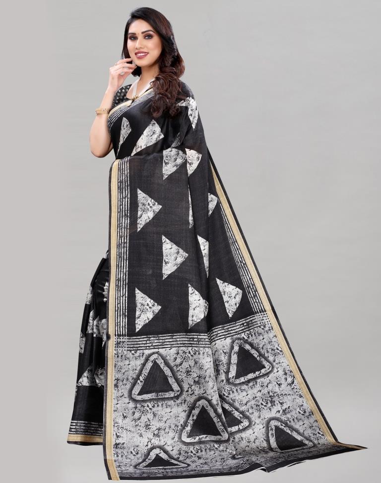 Black Khadi Silk Saree