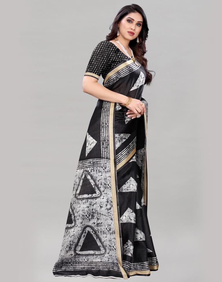 Black Khadi Silk Saree