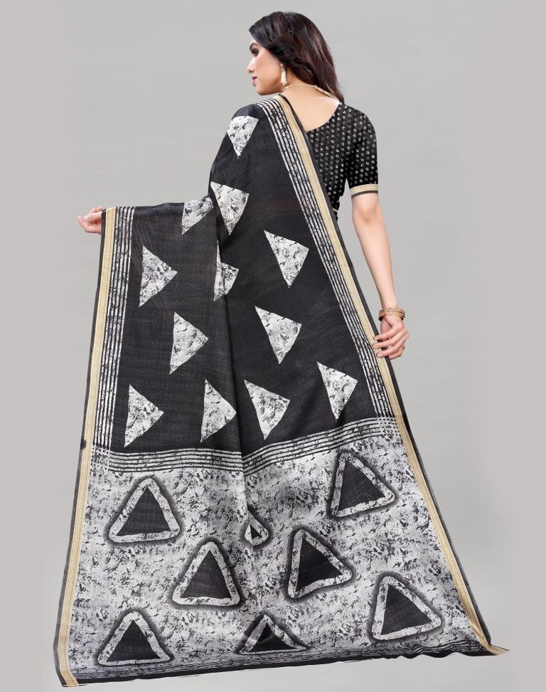 Black Khadi Silk Saree