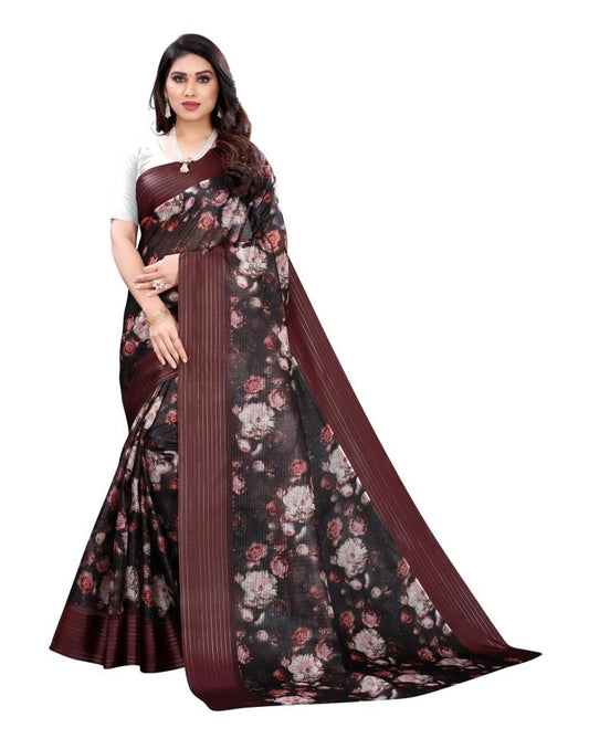 Black Cotton Saree