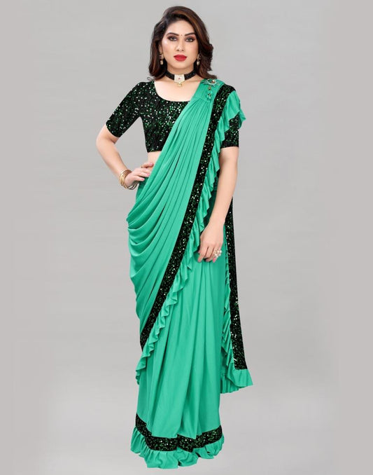 Acqua Green Ready To Wear Saree