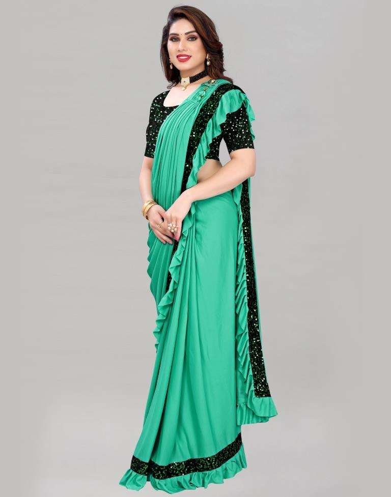 Acqua Green Ready To Wear Saree