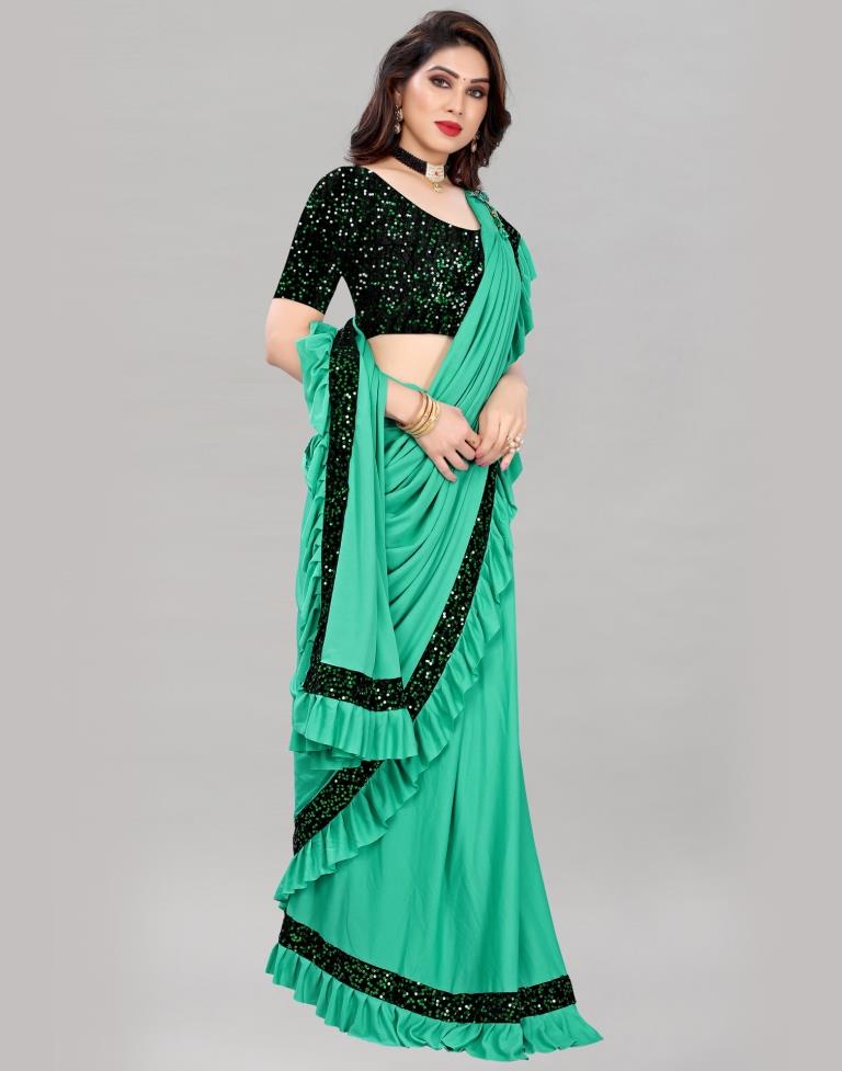 Acqua Green Ready To Wear Saree