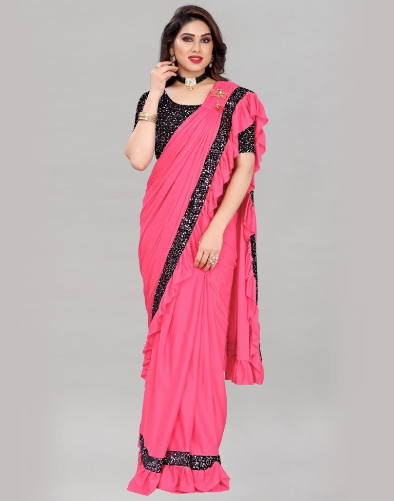 Baby Pink Ready To Wear Saree