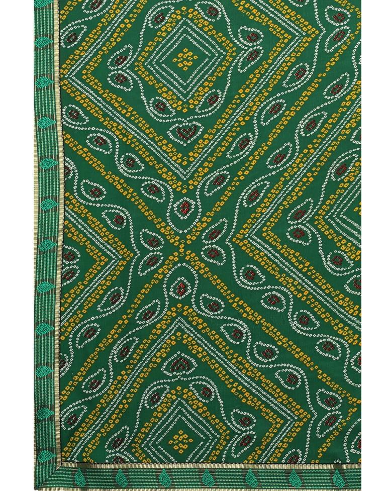 Green Coloured Georgette Bandhani Printed Casual saree