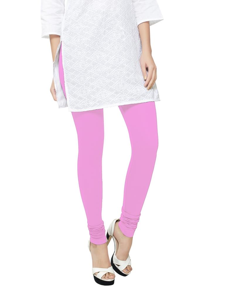 Fabulous Rose Pink Coloured Plain Cotton Leggings