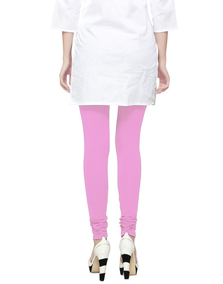 Fabulous Rose Pink Coloured Plain Cotton Leggings