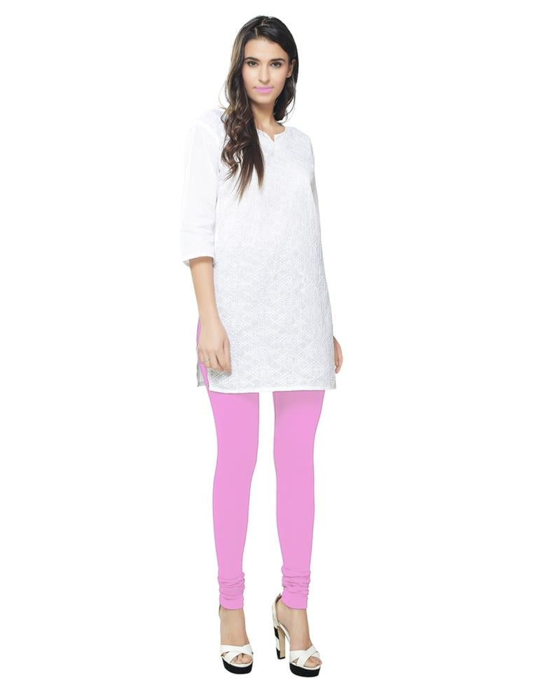 Fabulous Rose Pink Coloured Plain Cotton Leggings