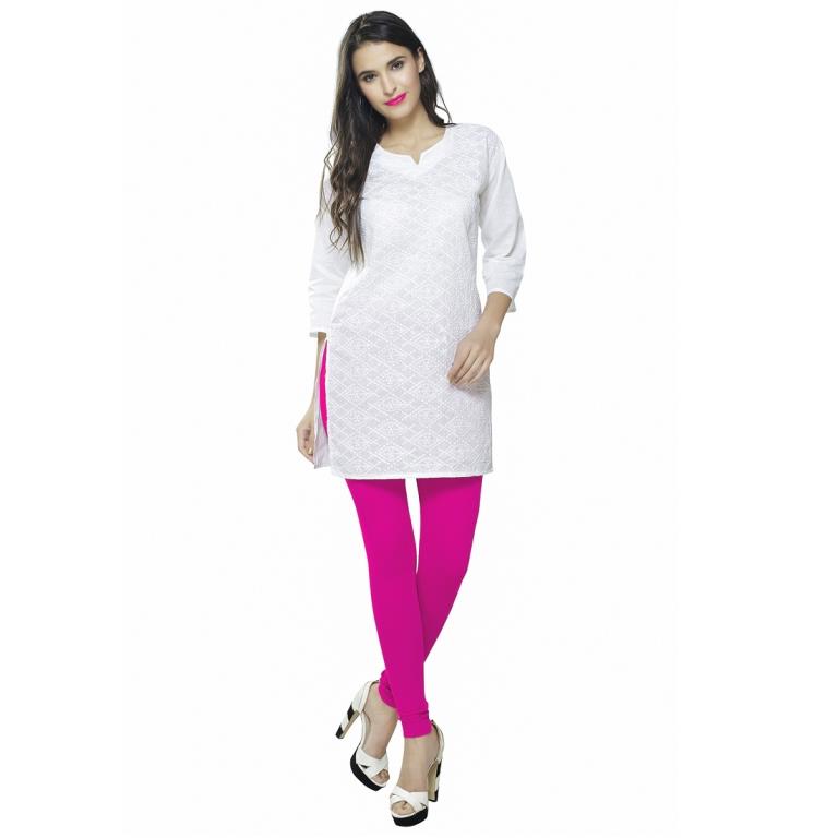 Fantastic Pink Coloured Plain Cotton Leggings