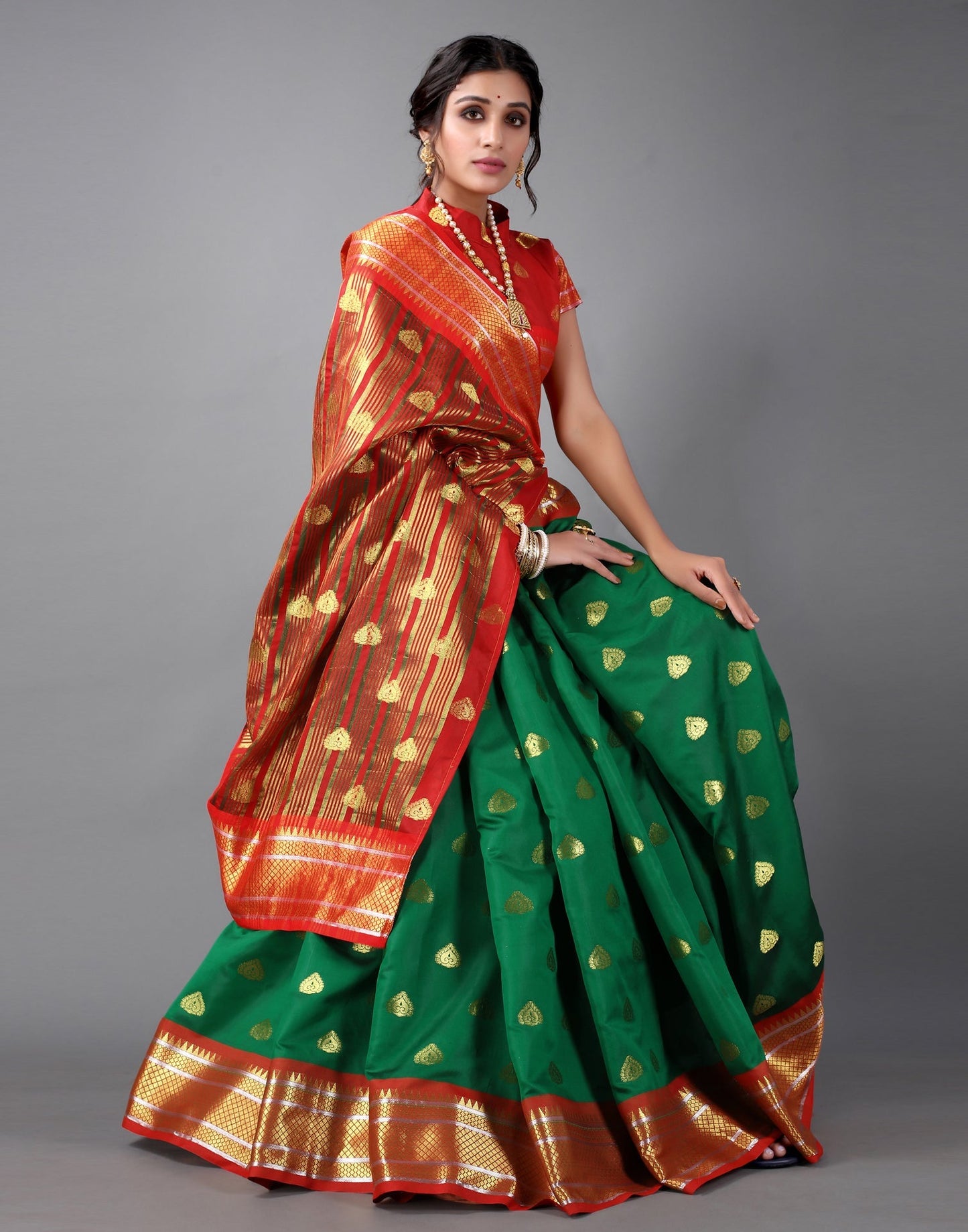 Green Banarasi Silk Saree