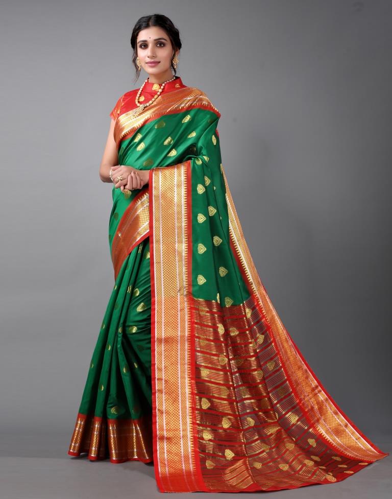 Green Banarasi Silk Saree