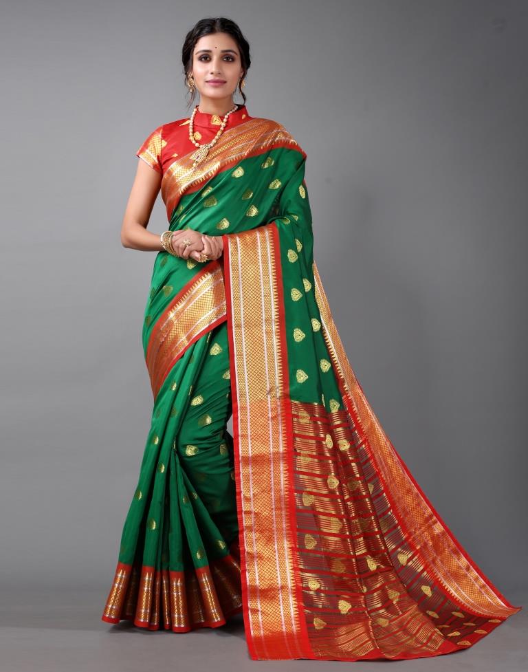 Green Banarasi Silk Saree