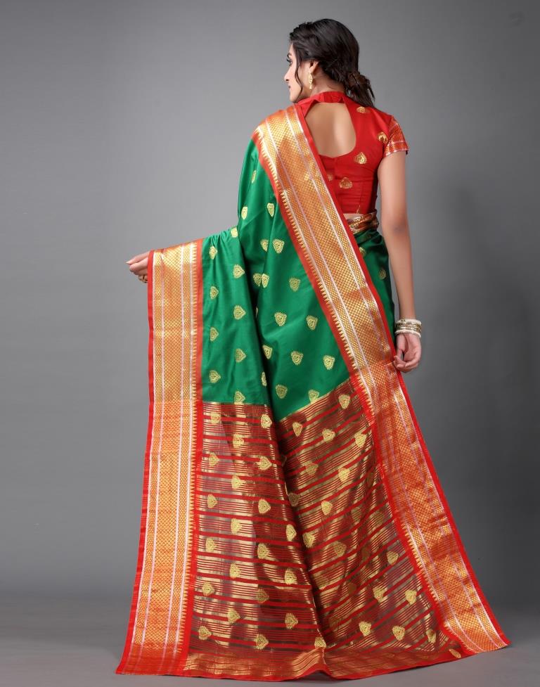 Green Banarasi Silk Saree