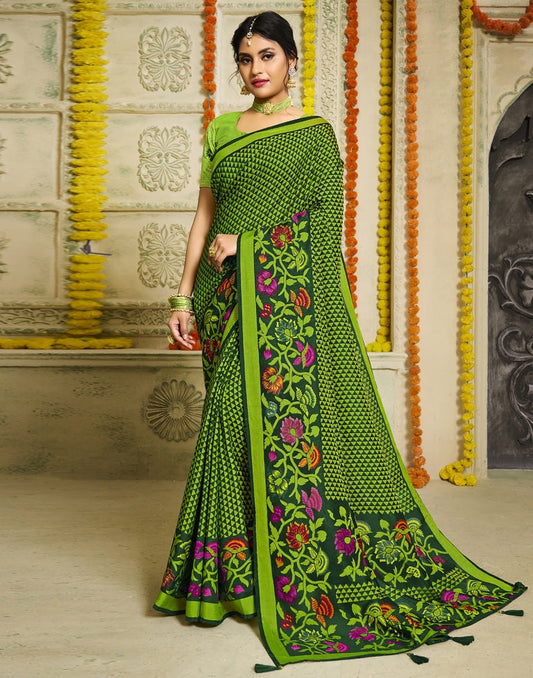 Green Paithani Silk Saree