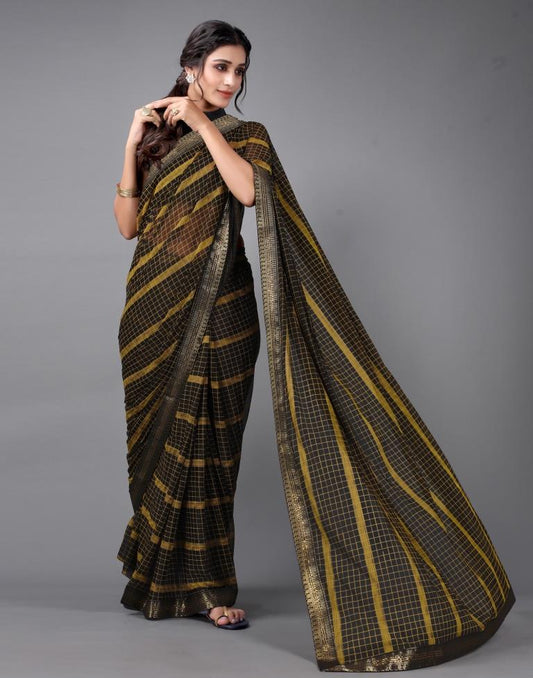 Black Printed Saree