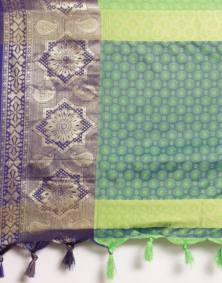 Parrot Green Silk Saree