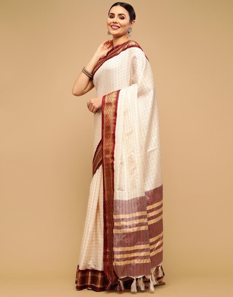 Off White Silk Saree