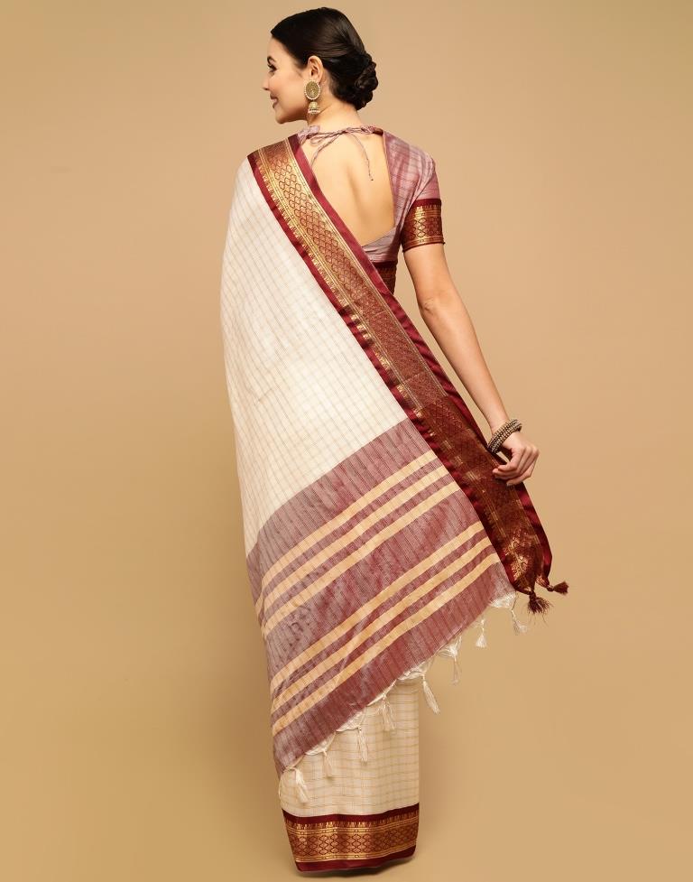 Off White Silk Saree