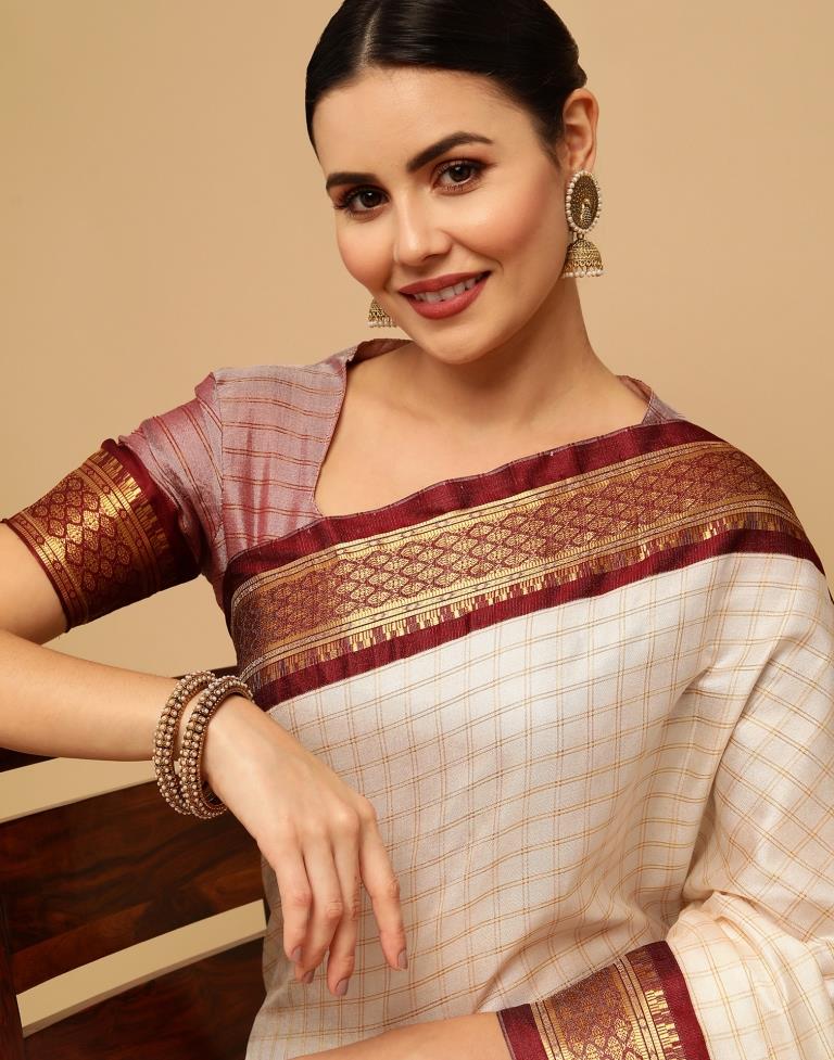 Off White Silk Saree