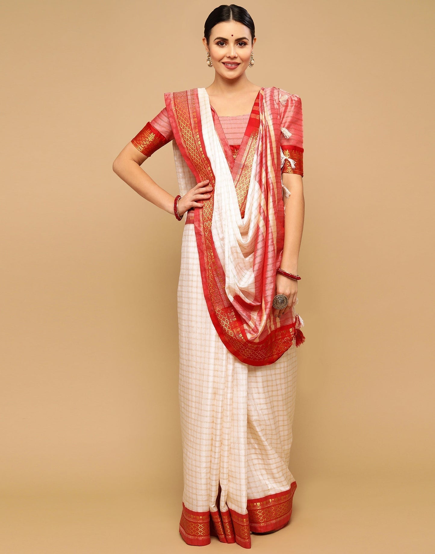 Off White Silk Saree