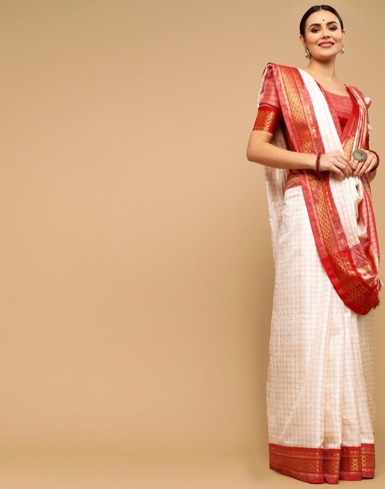 Off White Silk Saree