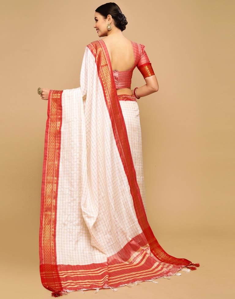 Off White Silk Saree