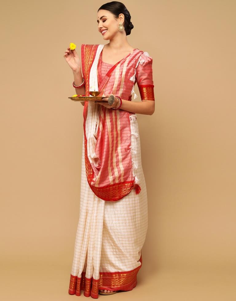 Off White Silk Saree