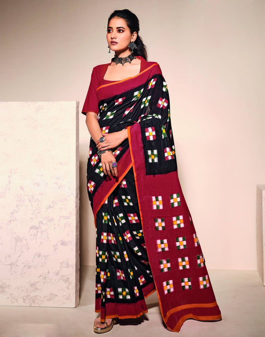 Black Cotton Saree