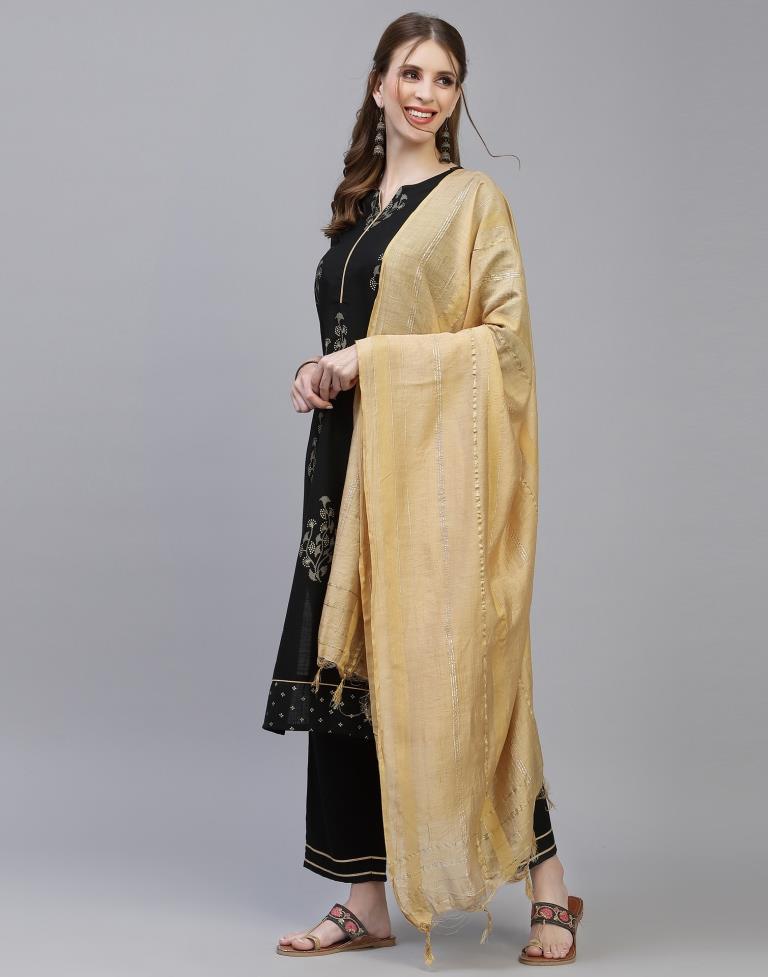 Black Kurti With Pant And Dupatta